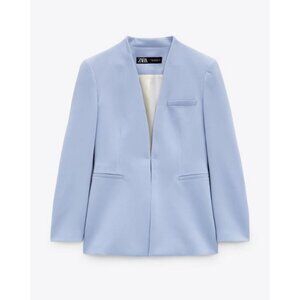 Zara HIGH-WAISTED BELTED PANTS + LAPELLESS BLAZER